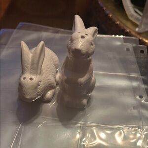 White Ceramic Bunny Figurines